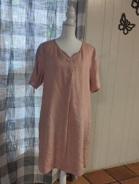 Pink Linen Dress.